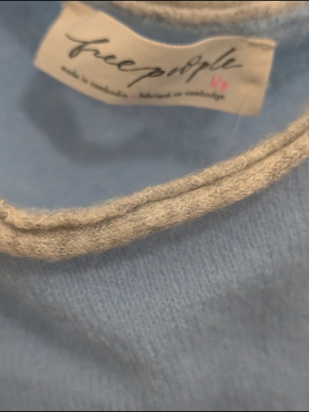Free People Light Blue Cozy Oversized Sweater Size Large - Picture 2 of 3